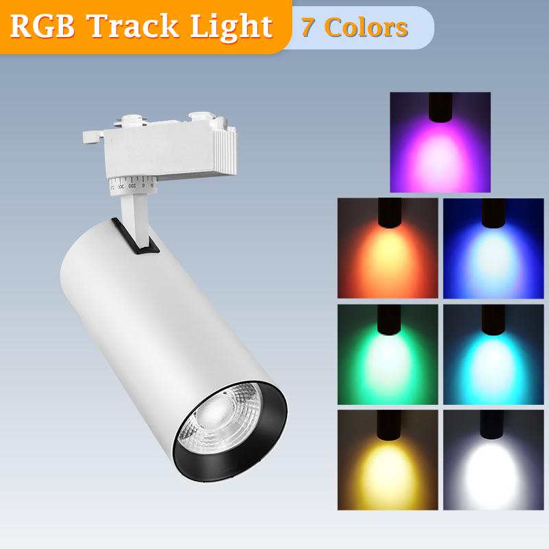 RGB Track Light Hanging Chandelier Ceiling Lamps Home Living Room Clothing Lamps Store Lighting LED RBG Track Spotlight Spot Led