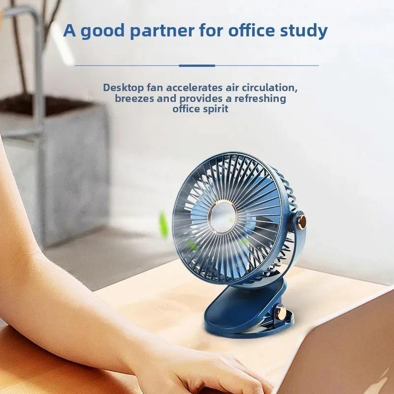 Night Light Fan Portable Mini Desktop Clip On Hanging TYPE-C Charging 18650 Battery Life Fan Cooling Fan Table Handheld Electric