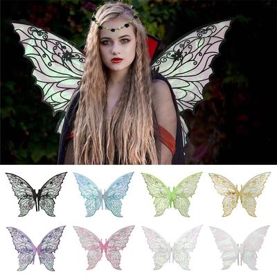 Gift Adults & Girls Fairy Wings Sparkling Organza Fairy Costume Set Angel Wings for Halloween, Cosplay, Party
