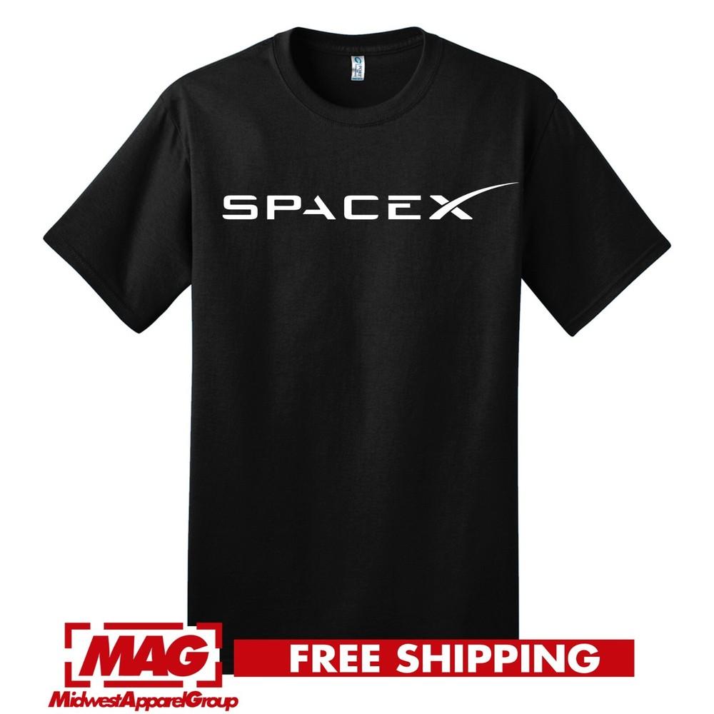 SPACE X ЧЕРНАЯ ФУТБОЛКА Логотип Технологии Ракеты Крутая Космос Марс Футболка Тройник Сила Сокола Унисекс Футболка S