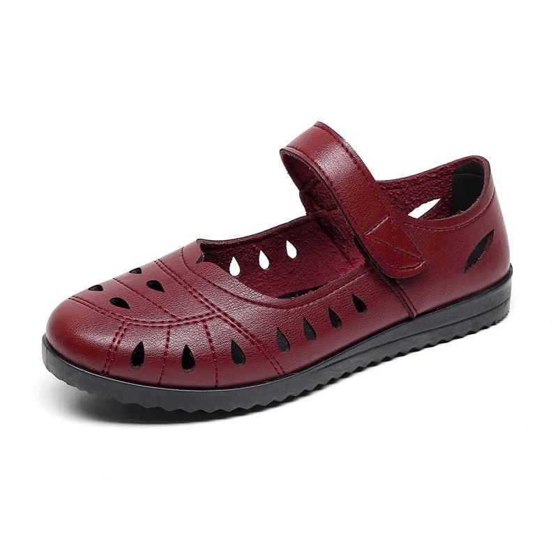 Spring new casual leather shoes for the elderly women's soft-soled soft-soled non-slip grandma shoes