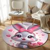Rustic Round Gothic Multicolor Carpet, Non-Slip Floor Mat for Dining Room