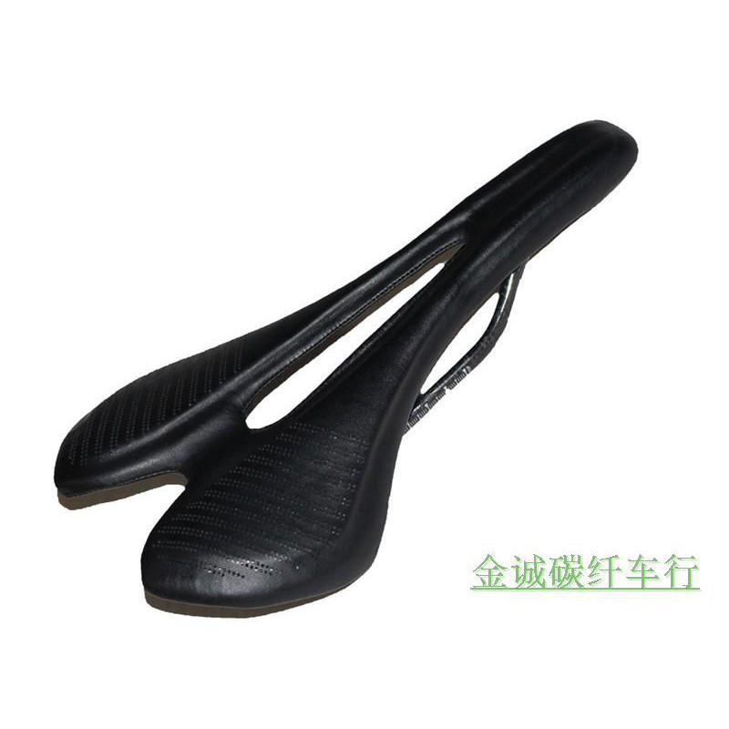 Carbon Fiber Bicycle Saddle Road Mountain Bikes With Rail Synthetic Leather Cover