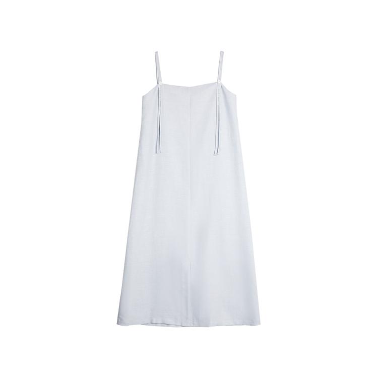 ELLE French Elegant Linen Fashionable Solid Color A-Line Long Dress Sleeveless Tank Dress Women Dresses EL51980