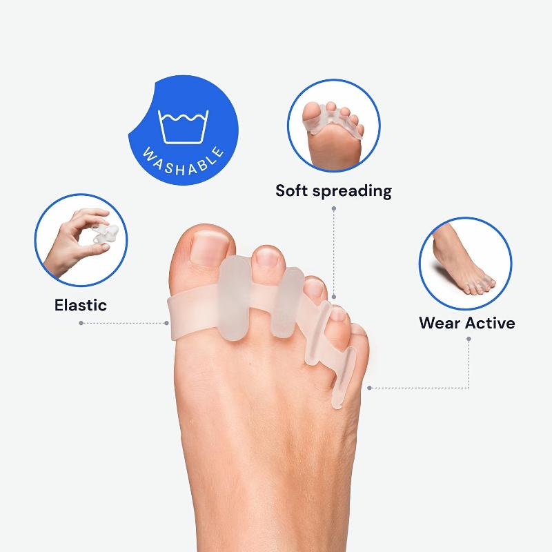 2pcs Ultra‑Soft Bridge‑Style Toe Separators, Wearable Anti‑Friction Toe Spacer Cushion for Men Women Daily Foot Care
