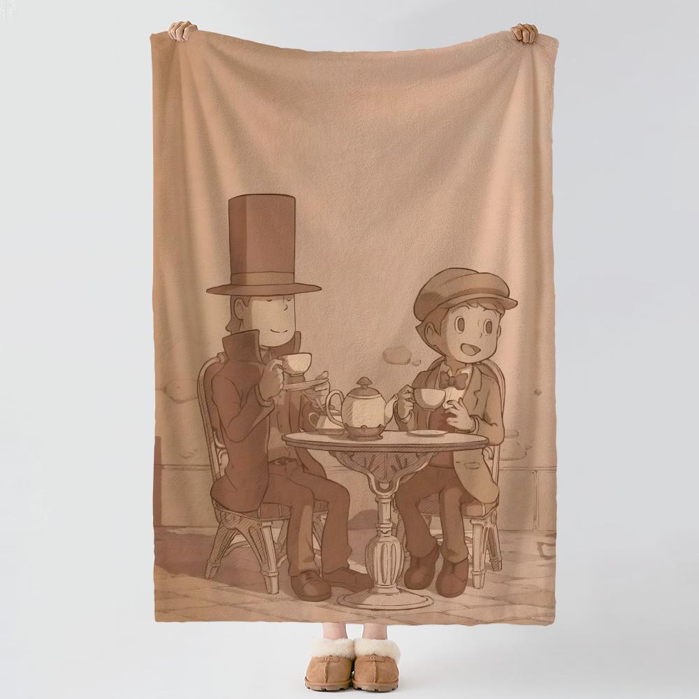 game P-Professor Layton-n Throw Thick Comfort Flannel Quilt, Multi-scene Use Indoor Outdoor Daily Nap