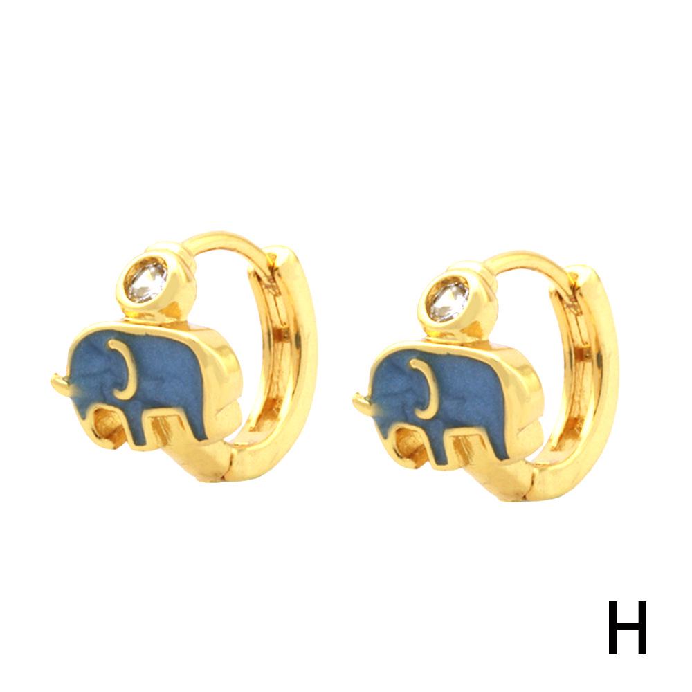 

Exquisite Baby Elephant & Star Rhinestone Earrings - Cute, Cold-Style Design Ear Clips for Women