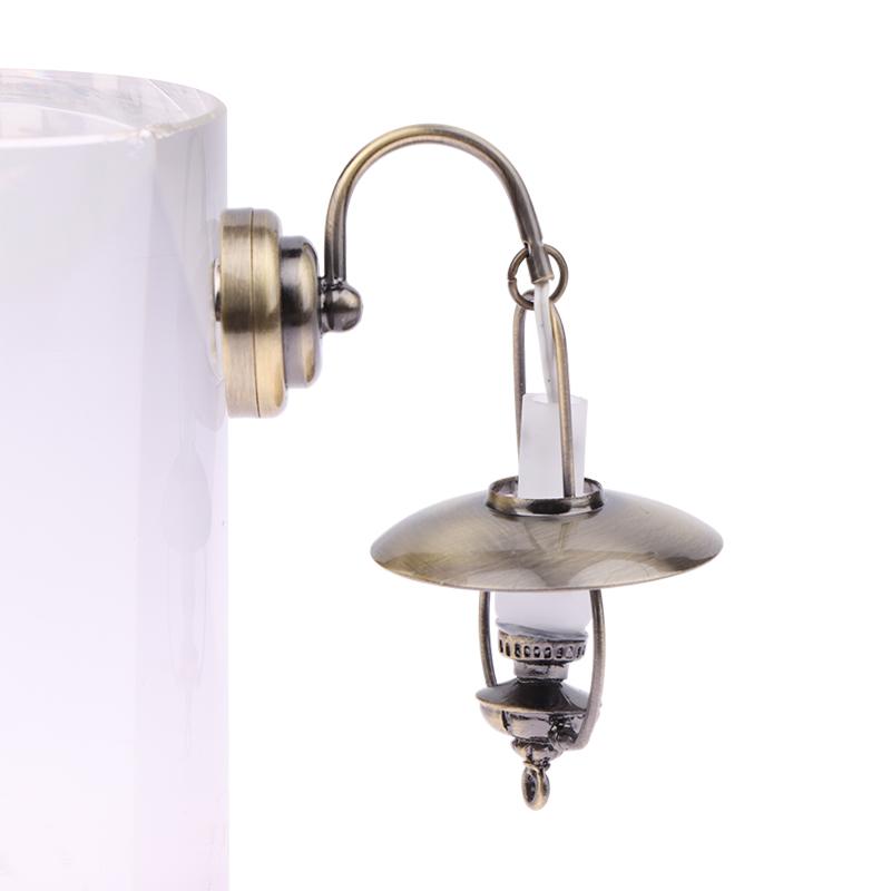 1:12 Dollhouse Led Lamp Vintage Kerosene Lamp Wall Lamp Model Dollhouse Furniture Lighting Decoration Dolls House Accessories