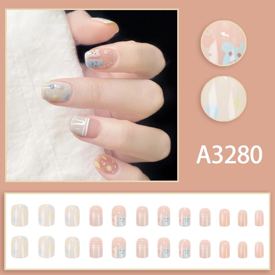 24-Piece Cute Cartoon Bear Summer Nail Art Stickers