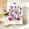 Anime Manga ninetailed fox Throw Soft Warm Throw Blanket for Bedroom Living Room Bed Travel Camping Picnic Gift