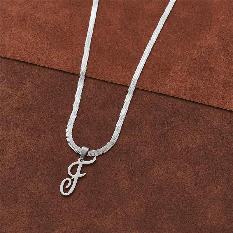 Dainty Initial Necklace Silver 26 Letters Snake Chain Necklaces for Women Girls Jewelry Choker Birthday Gifts