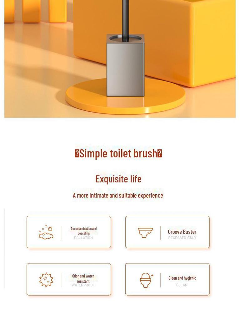 Punch-Free Wall-Mounted Toilet Brush: No Dead Corners Cleanup Artifact