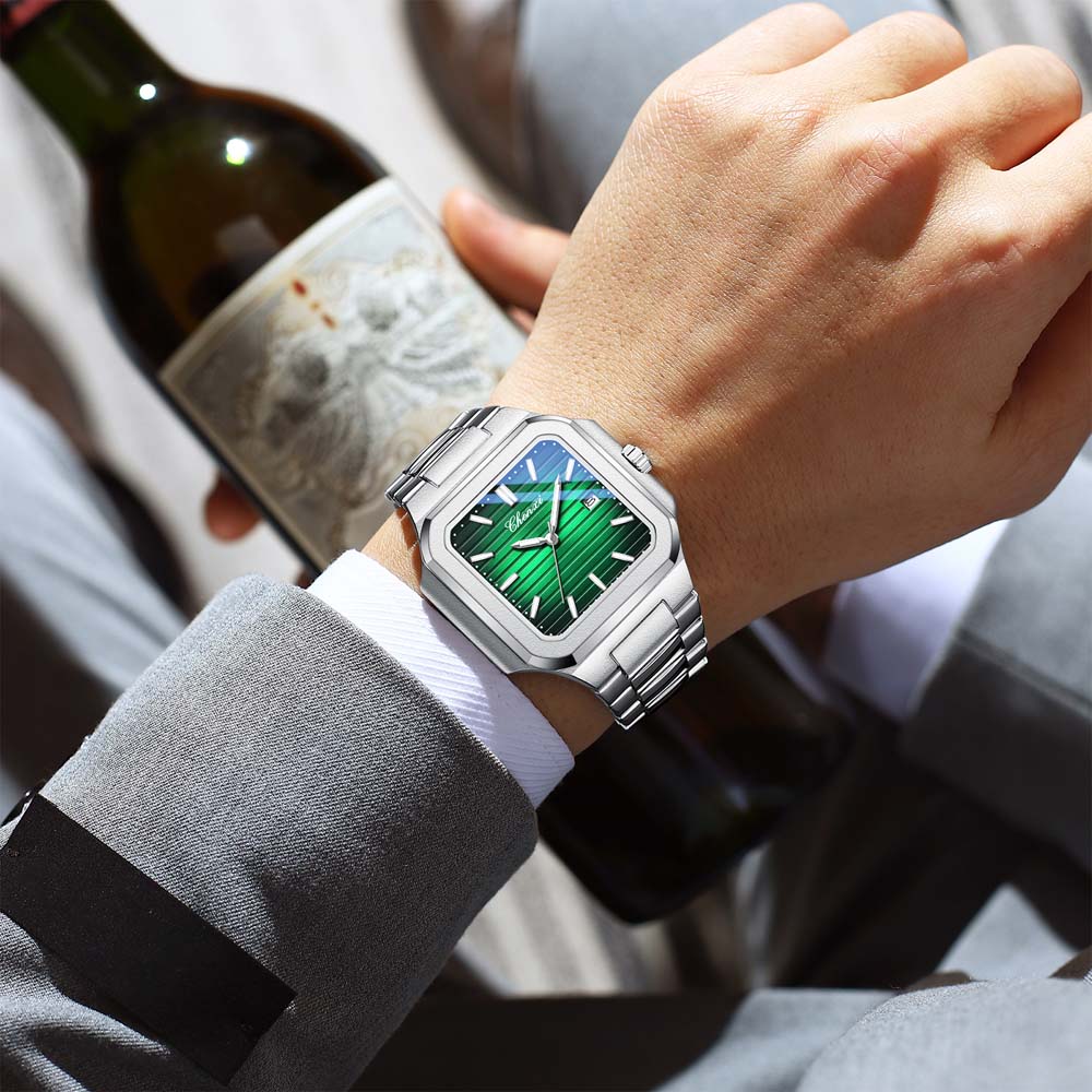 Chenxi Brand Men's Quartz Watch Square Stainless Waterproof Luminous Date Luxury Women's Wristwatch Male Clock Gift For Couple