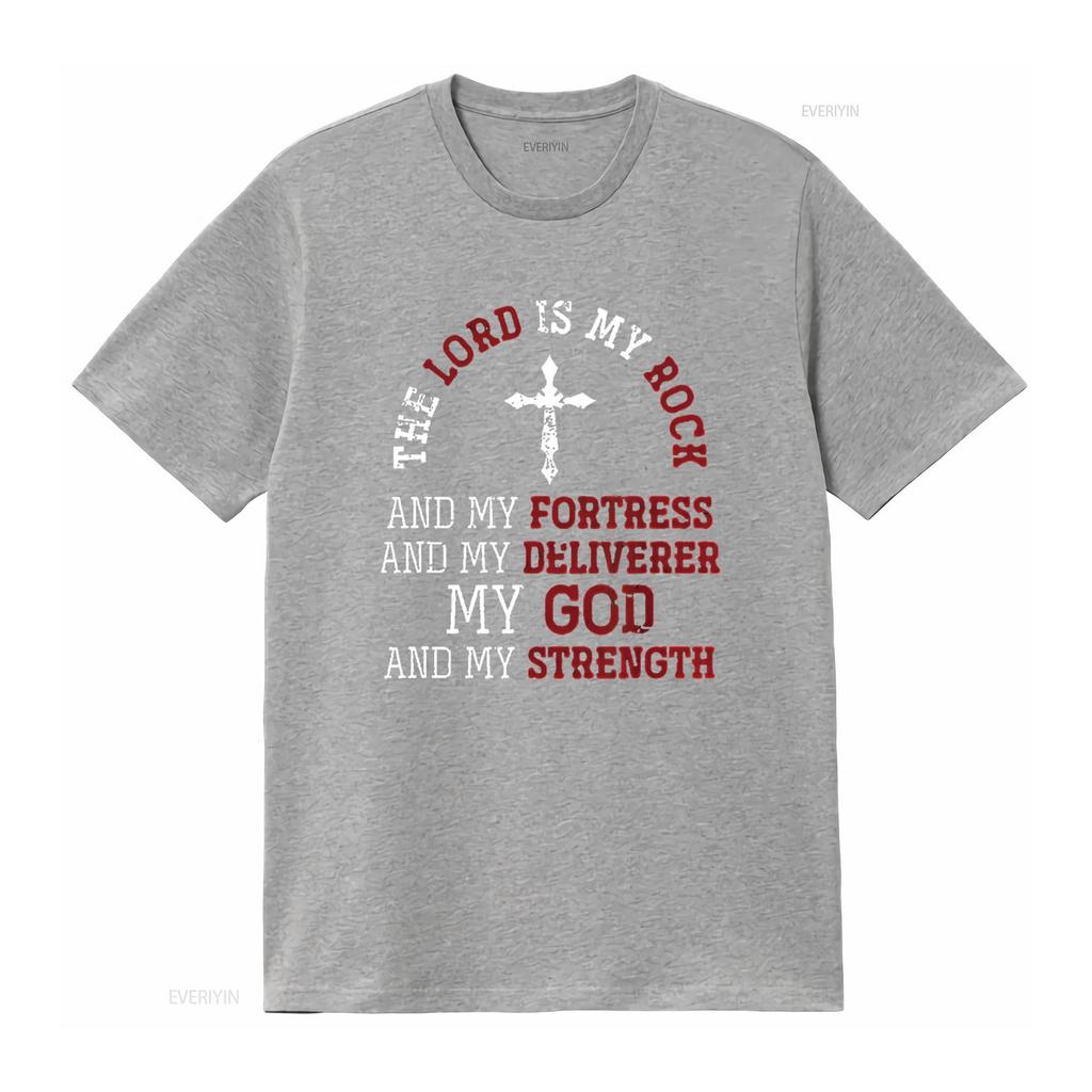 Womens My God And Strength Jesus Lord Devotee Bible Prayer T Shirt Black Large vintage Washed Casual Versatile Stretched homme