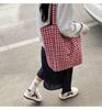 2026 New Ins Style Reversible Woolen Tote: Autumn/Winter Large Capacity Trendy Shoulder Shopping Bag