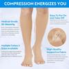 1 Pair 20-30 Mmhg Open Toe Calf Compression Stocking For Men Women Support Varicose Veins Edema Dvt Pregnancy Relief