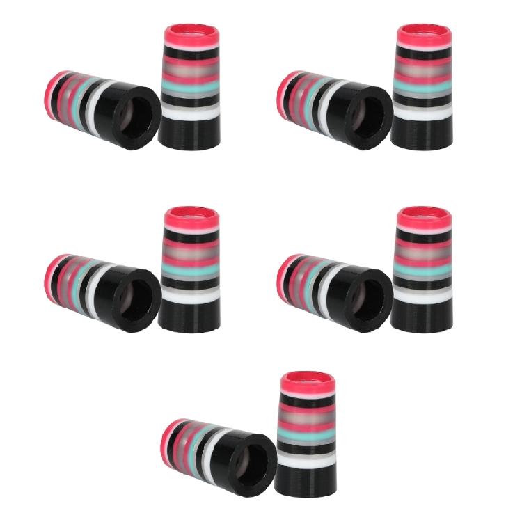 10Pcs Golfing Iron Ferrules Colorful Striped Golfing Iron Ferrules Fit 0.35Inch 0.37Inch Tapered and Parallel Shafts
