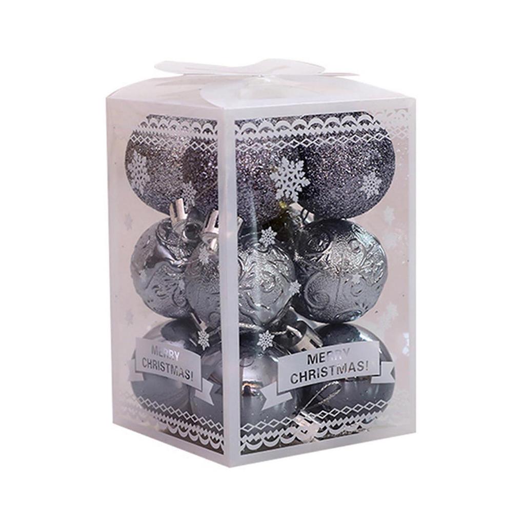 12Pcs Christmas Balls Christmas Tree Ornaments Ball Home Decor Xmas Hanging Christmas Party Decorations New Year Gift