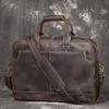 Retro Men'S Bag, Genuine Leather Men'S Laptop Bag, Crazy Horse Leather One-Shoulder Messenger Business Bag, Cowhide Briefcase.
