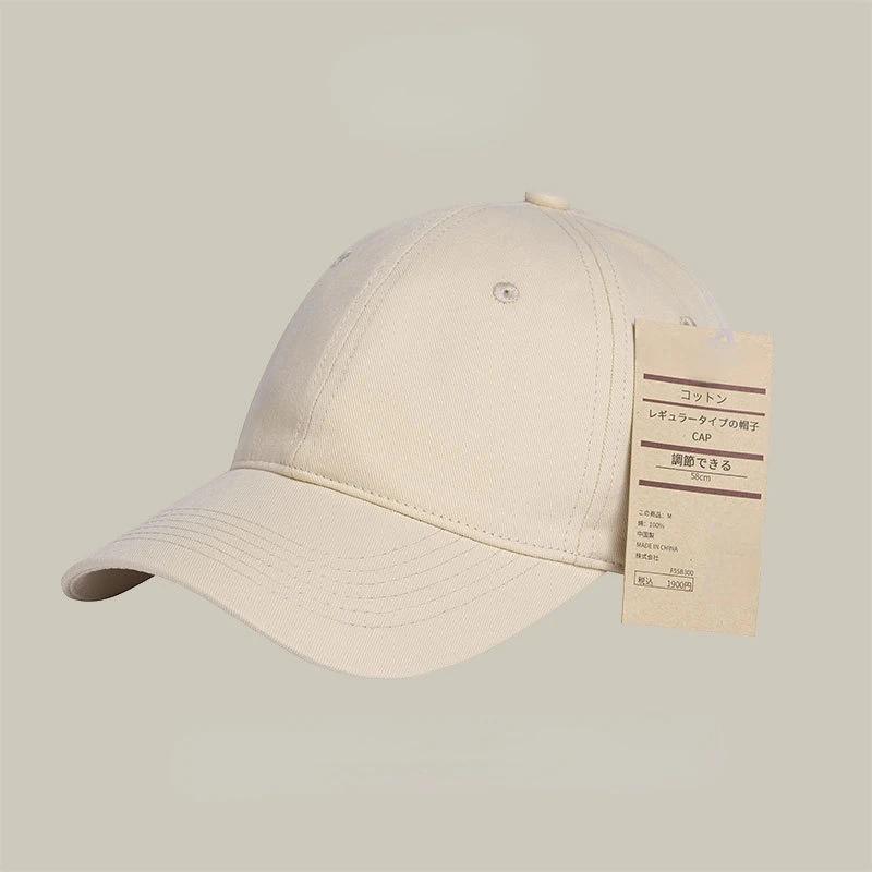 

Unprinted 100% pure cotton lightweight board cap, seasonal sun protection cap, outdoor duckbill cap, Japanese style baseball cap Adjustable (54-62cm)