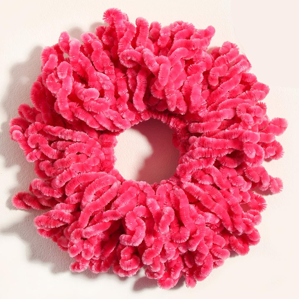 Handmade Wool Hair Tie - Ethnic Style Golden Velvet Flower Headwear, Multi-color Options