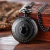 Classic Engraved Flip Hollow, Non-Mechanical Pocket Watch Retro, Necklace Watch Male And Female Student Pocket Watch