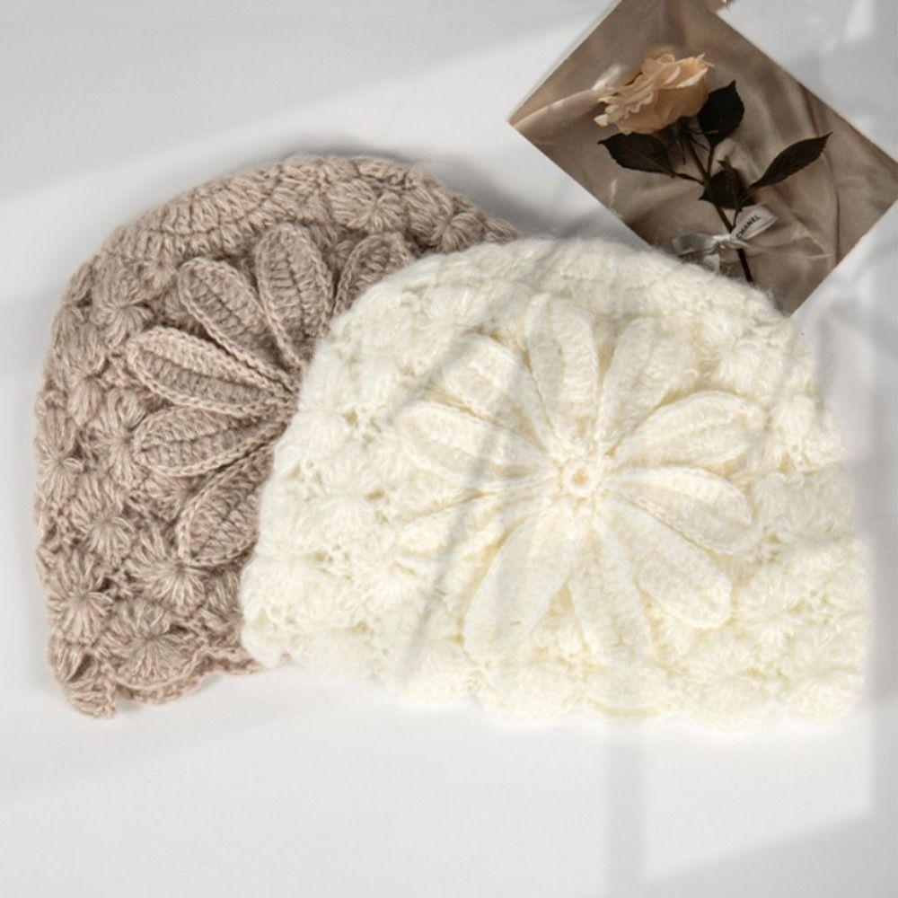 Bohemian Style Beanies Hat Handmade Hollow Out Knitted Hat Cute Weave Cap  Spring and Summer
