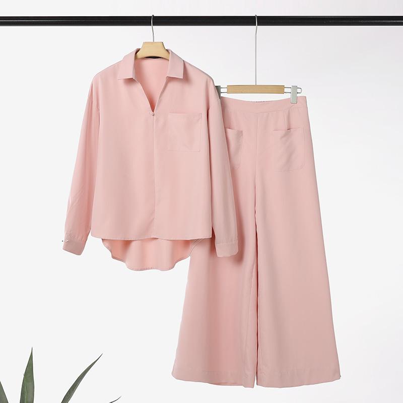 ZANZEA Seturi de costume din două piese pentru femei, bluză casual cu mâneci lungi și pantaloni