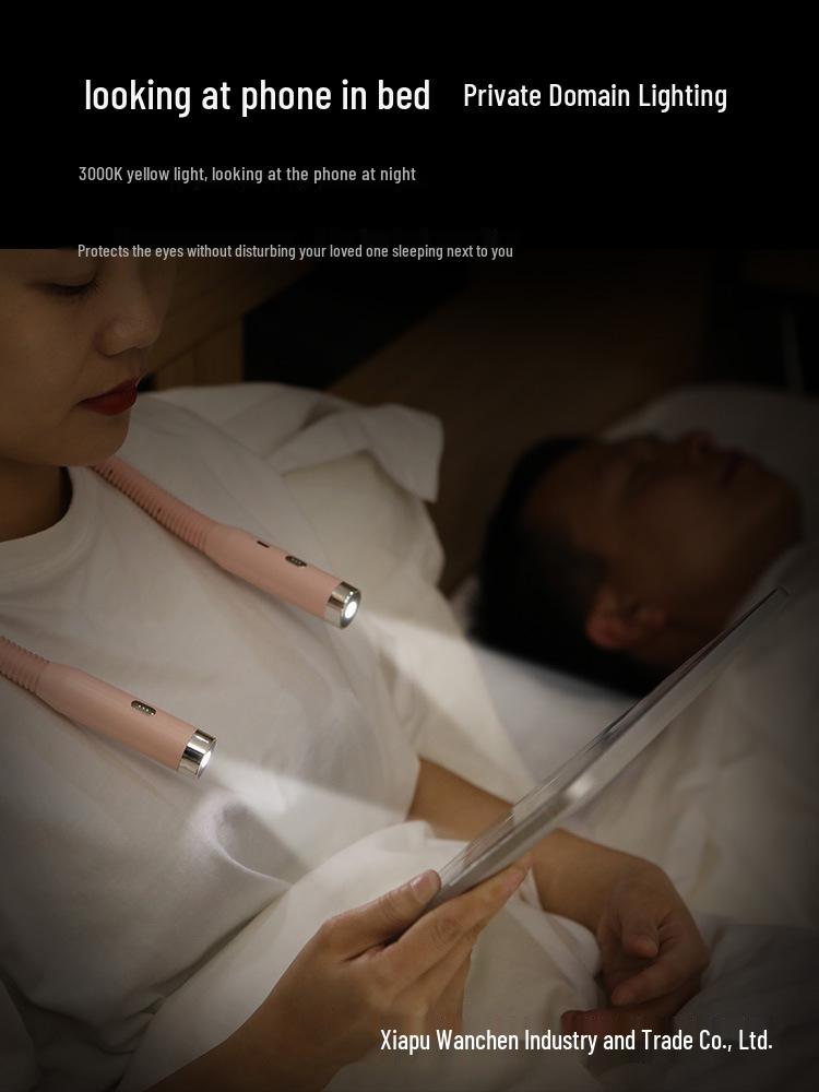 Portable Multi-Functional Neck Reading Light with Eye Protection for Students