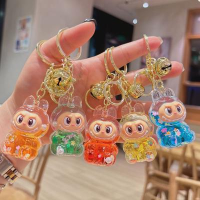 Cartoon Labubu Quicksand Keychain Pendant Exquisite Backpack Decoration Gifts