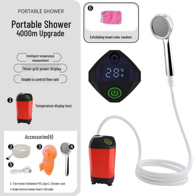 Portable Electric Shower for Outdoor Bathing, Construction Sites, Dormitories, and Rural Homes.
