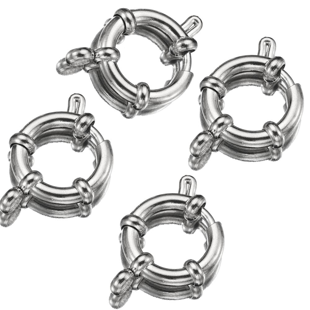 4 Stück 10-18mm Edelstahl Federverschlüsse Runder Seglerverschluss Armband Zwei Ösen Verbinder DIY Schlüsselbein Halskette Schmuckherstellung