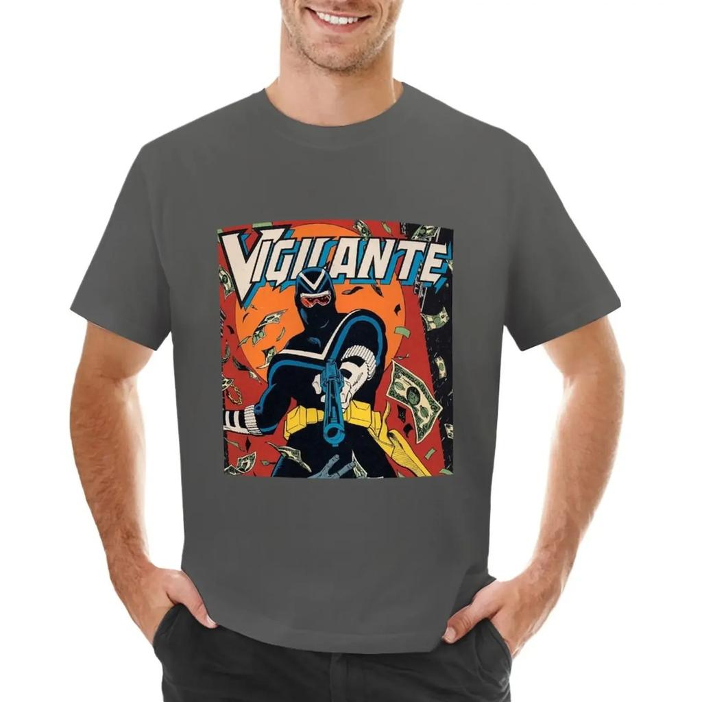 New Fashion Heavyweight Vintage Vigilante Peacemaker Quotes T-shirt Aesthetic Clothes Vintage Oversizeds Mens Vintage T Shirts