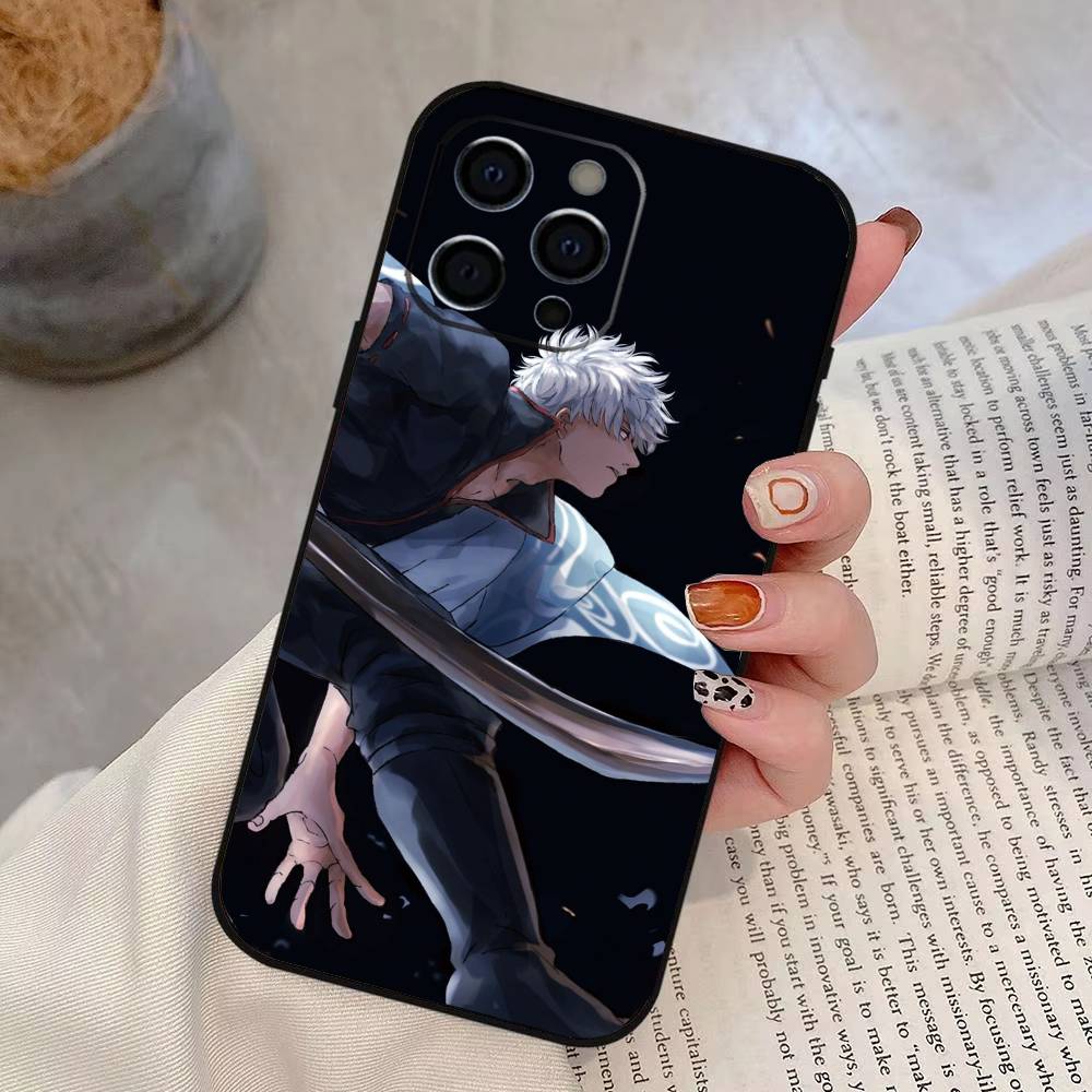 Gintama Gintoki Sakata Phone Case For iPhone 17, 16,15,14,13,12,11 Plus,Pro Max, Others Soft Black Cover