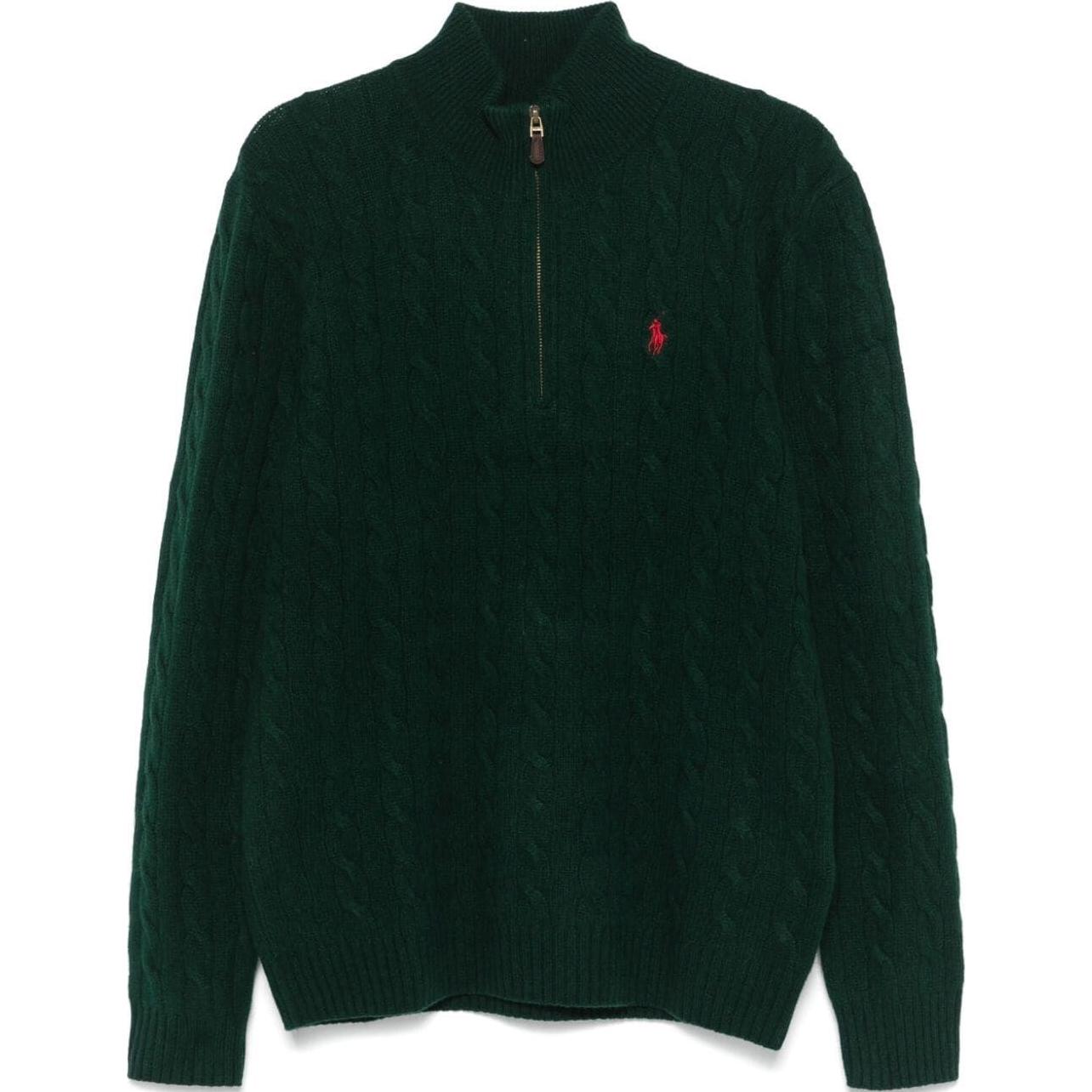 

Свитер мужской Polo Ralph Lauren с вышитым логотипом, воротником-стойкой, свободного кроя, с длинным рукавом, темно-зеленый 710876766-014 XXL