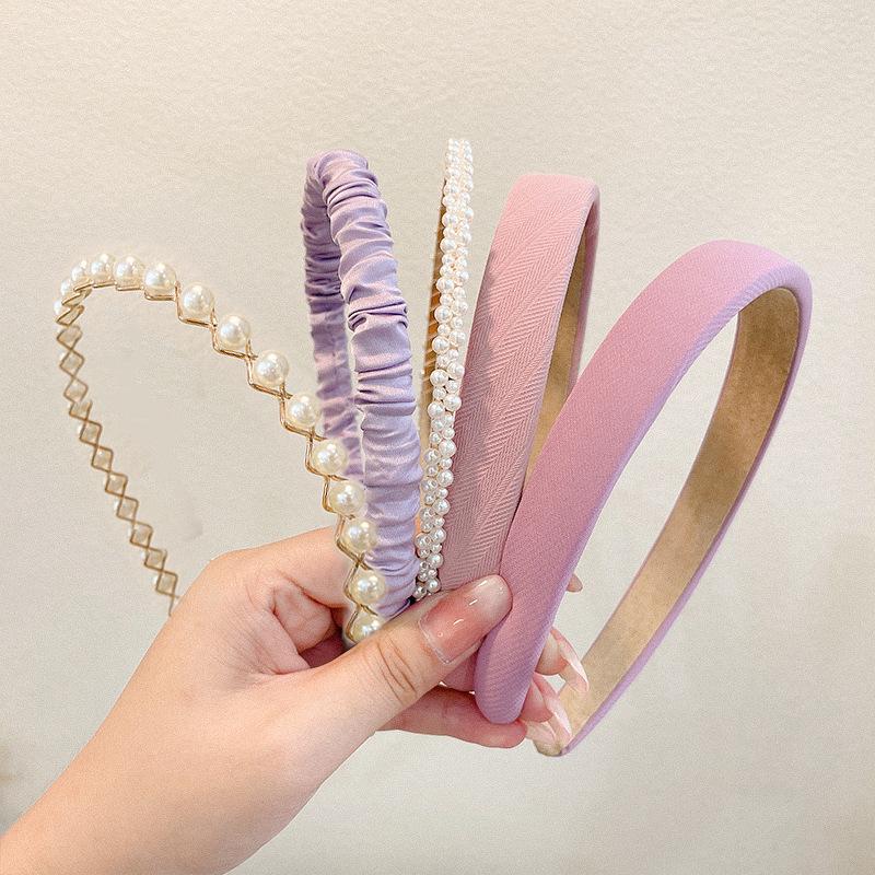 Sponge Headband & Pearl Hair Clip Set for Women – Versatile Summer Hair Accessory for Face Washing & Styling