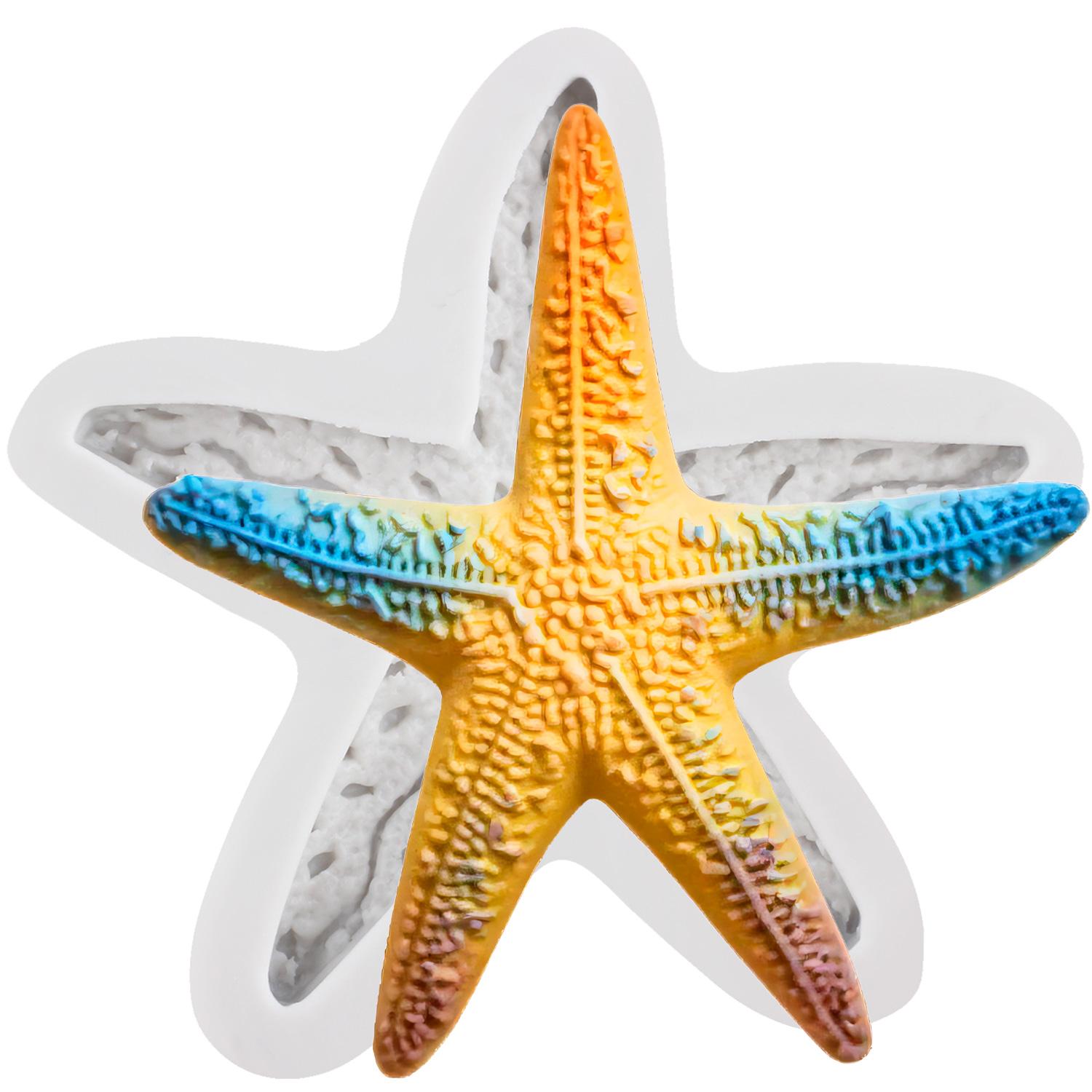 

Starfish Fish Silicone Molds Clown Fish Fondant Mold Cake Decorating Tools Cupcake Topper Chocolate Candy Craft Gum Paste Polymer Clay сірий колір