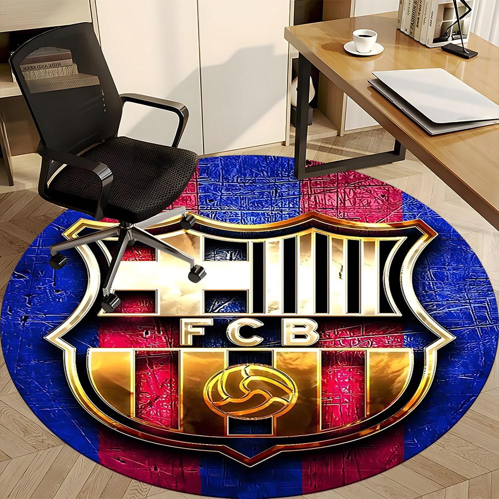 1pcBarcelona FC Office Round Area Rug, Indoor Mat Suitable For Office, Bedroom Living Room Home Decor, Room Deco, Offic A0928156