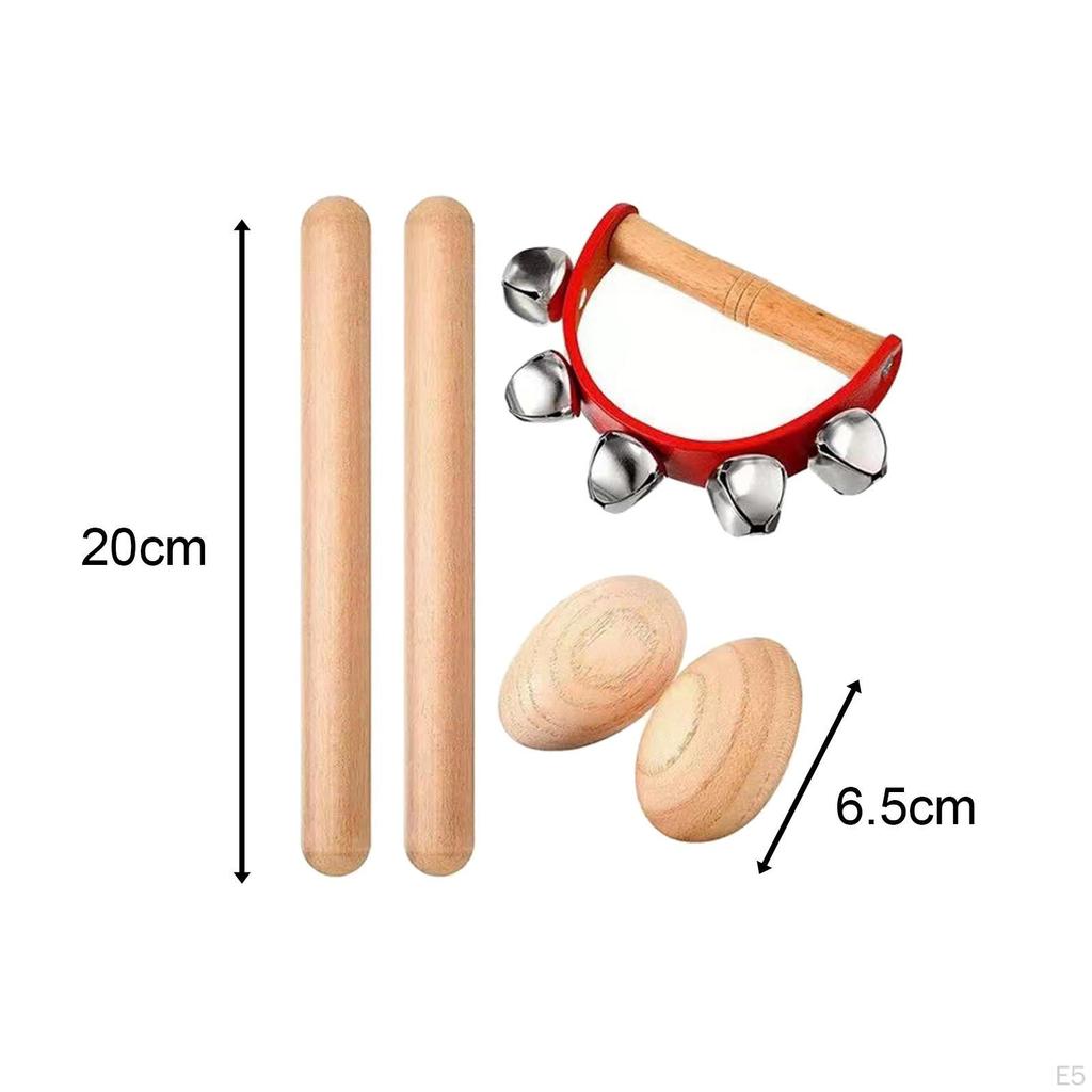 Wooden Music Educational Set Develops Motor Skill Rhythm Training Toy Preschool Musical Toys for