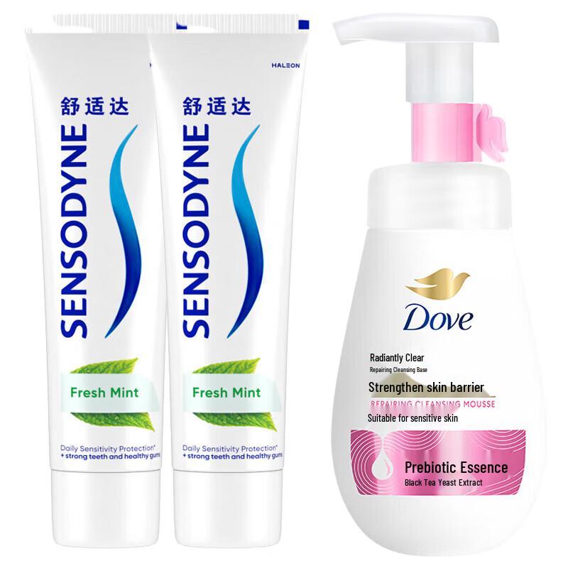 

Sensodyne Fresh Mint Toothpaste & Dove Cleansing Foam Bundle