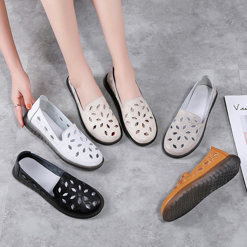 Summer Women Moccasins Leather Shoes Driving Comfort Flats Casual Nurse Penny Loafers Walking Minimalist Maternity Shoes for Girl