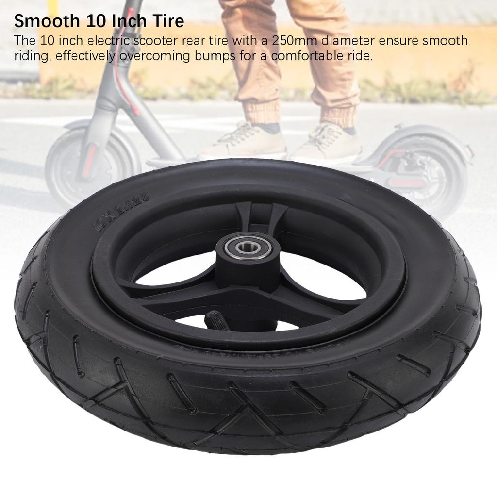10 Inch Scooter Rear Wheel Rubber Electric Scooter Auxiliary Wheel Rear Tire for Replacement Scooter Rear Auxiliary Wheel