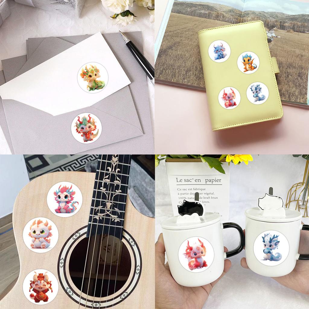 500 Stickers/roll Cartoon Dragon Baby High-value Tape DIY Decorative Suitcase Mobile Phone Case Tape