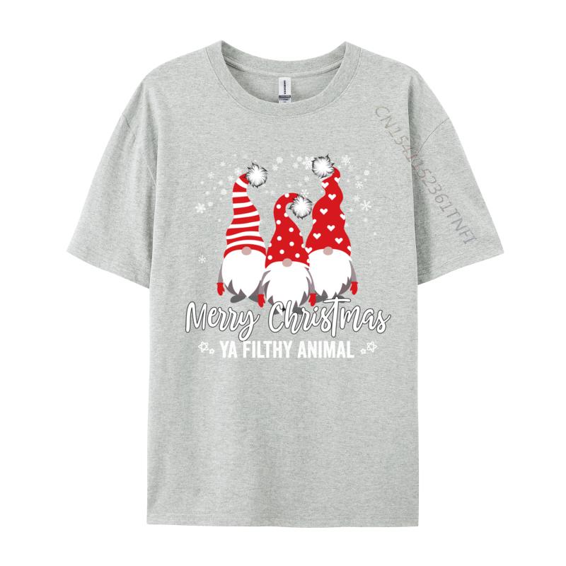 Merry Christmas Ya Filthy Animals Funny Christmas Gnome Tshirt Funny Tops T Shirt Funny Tee Shirt Crew Neck Pure Cotton Casual S