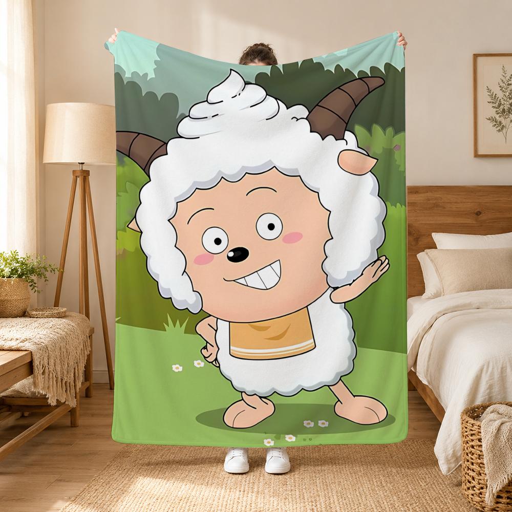 Lazy Goat Animal Wall Art Throw 240g flannel blanket, suitable for sofas, beds, offices, exquisite gift blankets