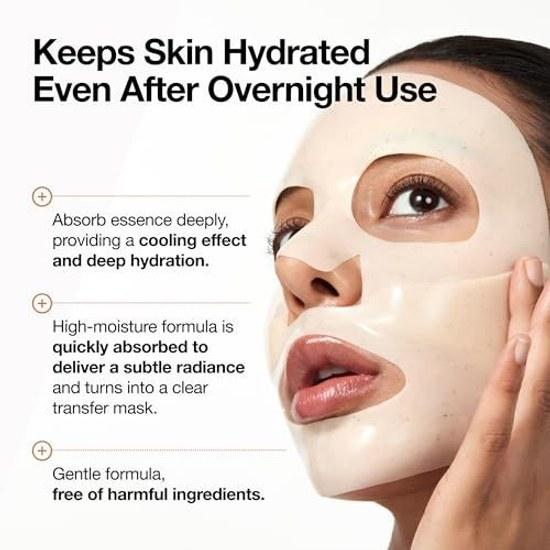 ANUA Rice 70 Glow Collagen Face Pack (4 sheets) Moisturizing Radiant Skin Hydration Nutrition Dry Combination Mask Sheet Skincare