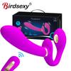 Strapless Strapon Dildo Vibrators For Lesbianwireless Remote Double Head Realistic Dildo Vibrator Anal Plug Sex Toy For Women