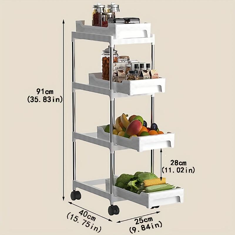 1ks kuchyňský výsuvný organizér, kuchyňský mezerový organizér, kuchyňský organizér, víceúrovňový mobilní vozík, mezerový organizér, koupelnový organizér