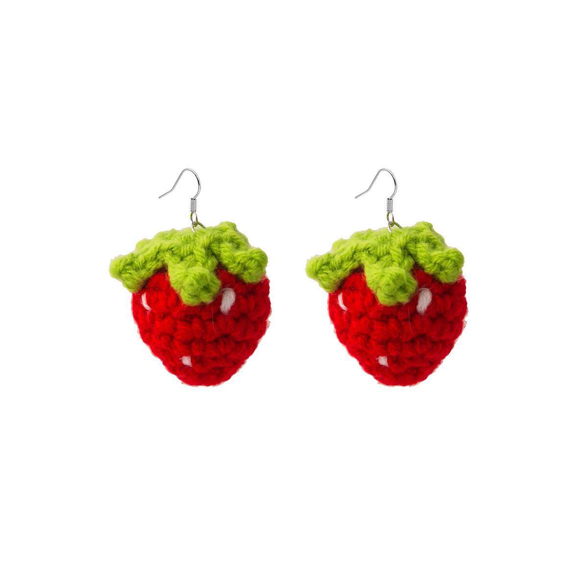 Handmade Sweet Strawberry Earrings: Cute, Trendy Korean-Japanese Style Ear Hooks