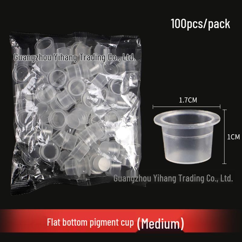 Disposable Microblading Pigment Ring Cups for Eyebrow, Eyeliner, and Eyelash Extensions - 100 Pieces